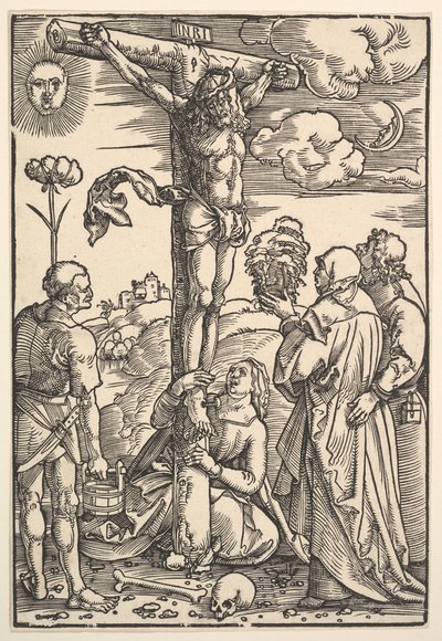 Christus aan het kruis met de Maagd en de heiligen Longinus, Maria Magdalena en Johannes door Hans Baldung