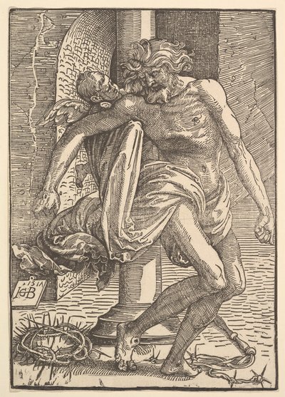 Christus met de Martelwerktuigen ondersteund door een Kleine Engel door Hans Baldung