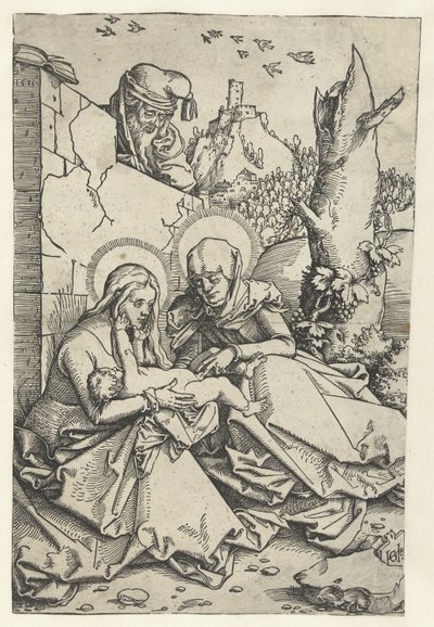 Maria en Kind met Anna en Jozef door Hans Baldung Grien
