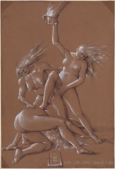 Nieuwjaarswens met drie heksen, 1514 door Hans Baldung Grien