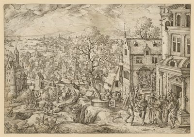 Het verhaal van Tobias in een weids landschap door Hans Bol