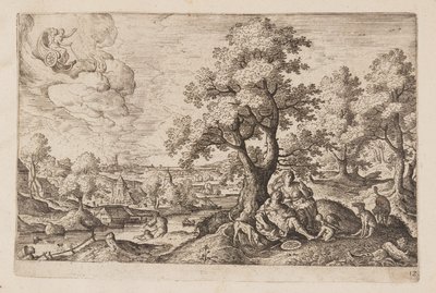 Plaat 12, uit Landschappen met scènes uit het Oude en Nieuwe Testament en Ovidius