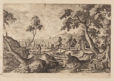 Plaat 15, uit Landschappen met scènes uit het Oude en Nieuwe Testament en Ovidius