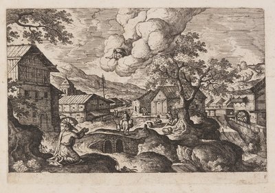 Plaat 1, uit Landschappen met scènes uit het Oude en Nieuwe Testament en Ovidius