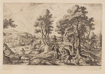 Plaat 7, uit Landschappen met scènes uit het Oude en Nieuwe Testament en Ovidius