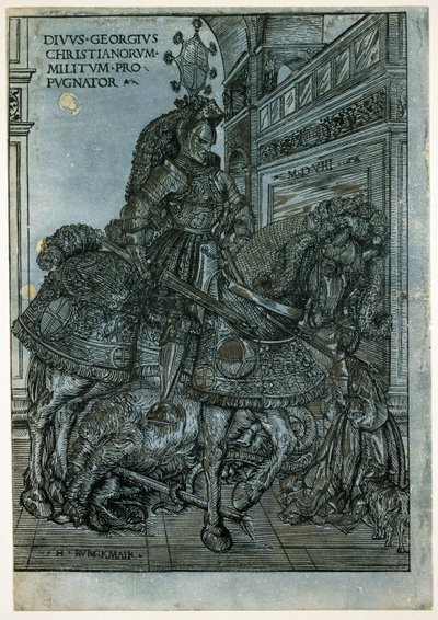 Sint Joris te paard, 1508 door Hans Burgkmair