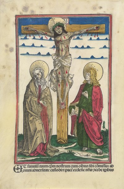 Christus aan het Kruis met de Maagd en Sint Johannes door Hans Burgkmair I