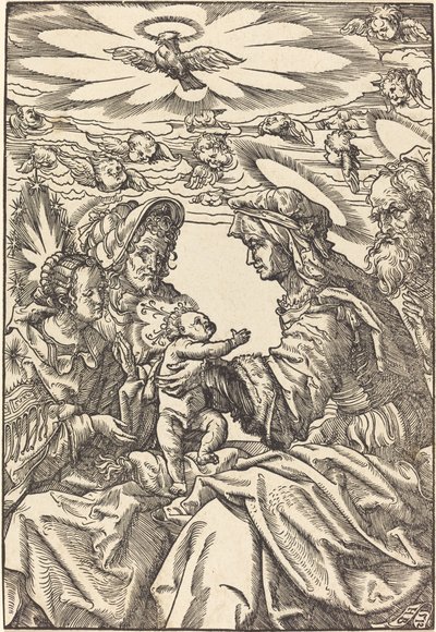 De Heilige Familie met Sint Anna en Sint Joachim door Hans Burgkmair I