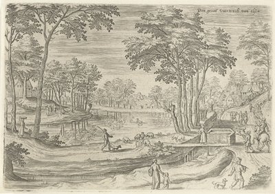 Gezicht op het kanaal van Elsene (Gezichten uit de omgeving van Brussel) door Hans Collaert (I)