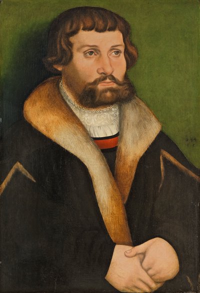 Duits: Bildnis eines bärtigen Mannes Portret van een bebaarde man door Hans Cranach