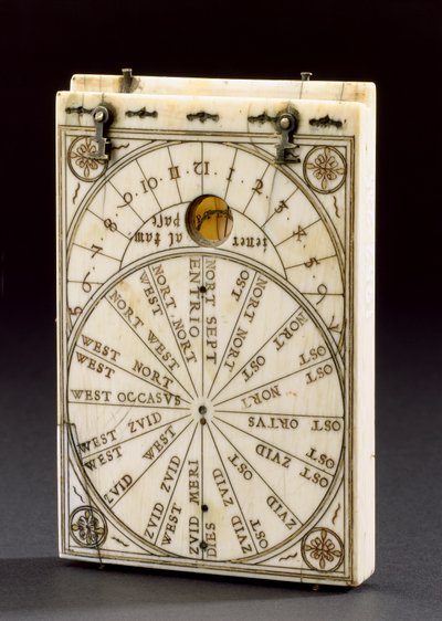 Tabletkompas zonnewijzer, Neurenberg, 1574 door Hans Ducher
