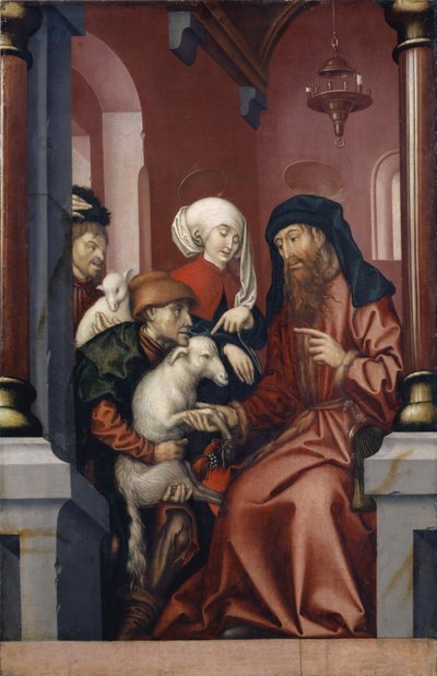 Joachim en Anna kiezen een lam voor het offer, 1512 door Hans Fries