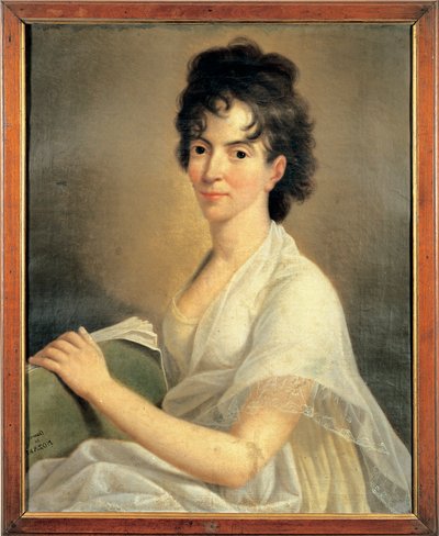 Portret van Costanze Weber, vrouw van Wolfgang Amadeus Mozart door Hans Hansen