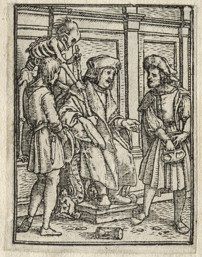 De dans van de dood: De kanunnik of prebendaris, de rechter door Hans Holbein