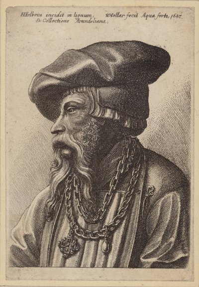 Baardige Man met Kettingketting door Hans Holbein der Jüngere