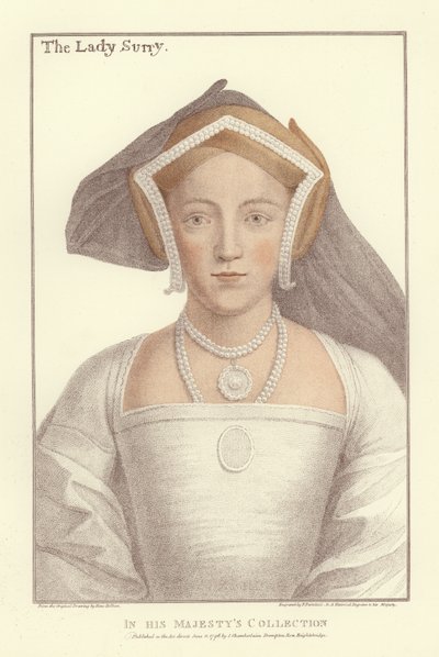 Frances Howard, Gravin van Surrey (aquatint) door Hans Holbein der Jüngere