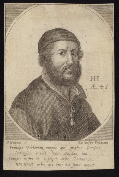 Zelfportret van Hans Holbein door Hans Holbein der Jüngere