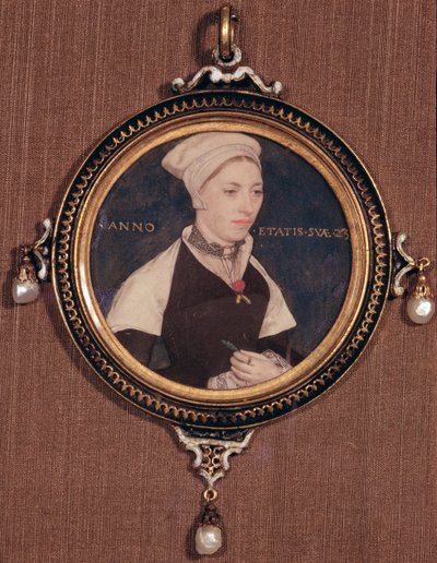 Miniatuurportret van Jane Small, voorheen bekend als mevrouw Robert Pemberton, ca. 1540 door Hans Holbein der Jüngere