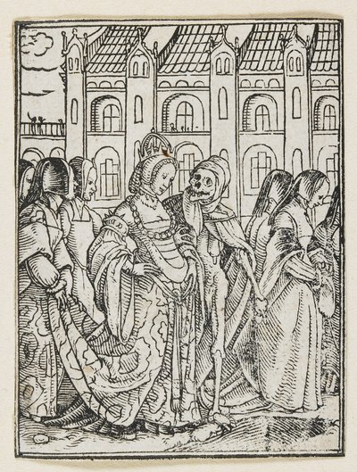De keizerin uit Dans van de Dood (Lyon) door Hans Holbein der Jüngere