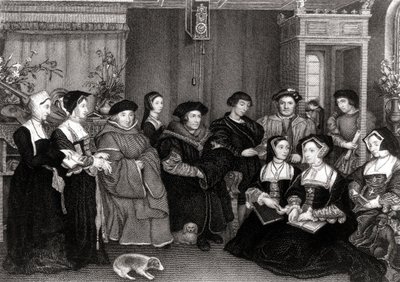 De familie van Thomas More (1478-1535), kanselier van Engeland door Hans Holbein der Jüngere