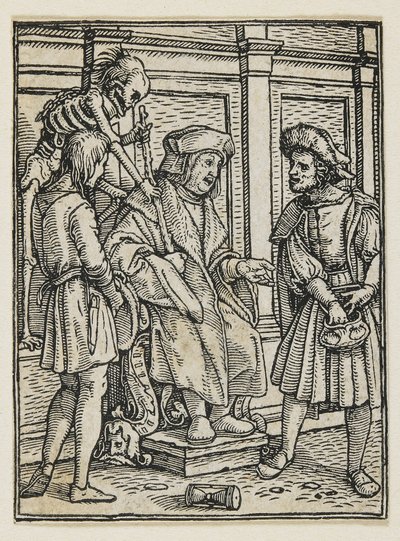De Rechter uit Dans van de Dood (Lyon), 1538 door Hans Holbein der Jüngere
