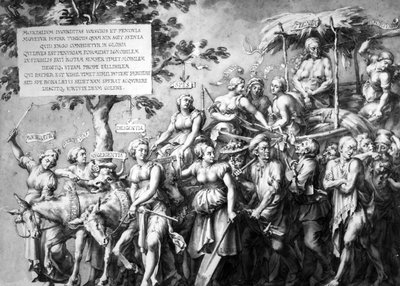 De Triomf van Armoede, getekend door Jan de Bisschop, c.1650 door Hans Holbein der Jüngere