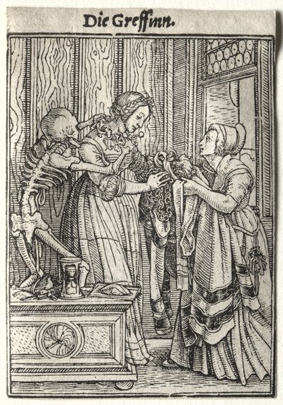 Dans van de dood: De gravin door Hans Holbein the Younger