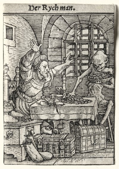 Dans van de Dood: De Vrek door Hans Holbein the Younger