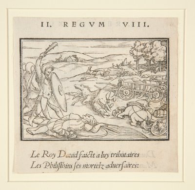 David onderwerpt zijn vijanden (recto); David en Uria (verso) door Hans Holbein der Jüngere