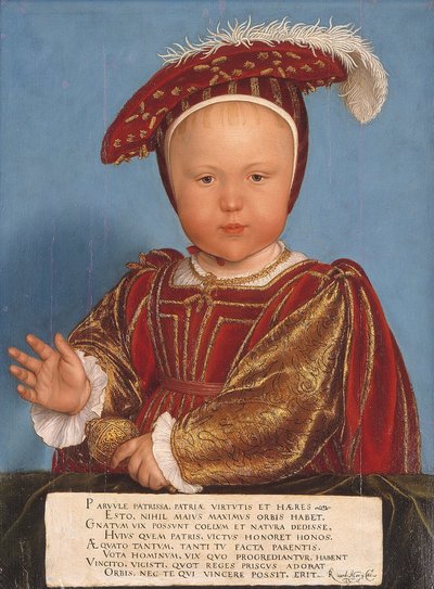 Edward, prins van Wales, later koning Eduard VI door Hans Holbein the Younger