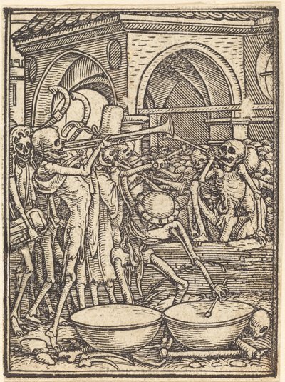 Skeletten maken muziek door Hans Holbein the Younger