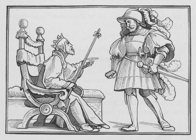 Uriah gedood door Davids list, 2 Samuel XI, 14 door Hans Holbein der Jüngere