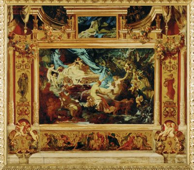 Midzomernachtsdroom ... (schilderij op doek) door Hans Makart