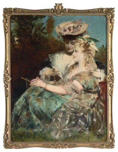 De Liefdesbrief, 1875 door Hans Makart
