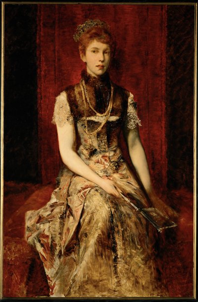 Dora Fournier-Gabillon ... (schilderij op hout) door Hans Makart