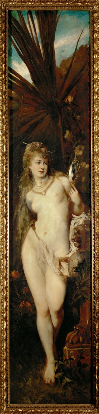 Zicht - uit de serie Die fuenf Sinne ... (olieverf op doek) door Hans Makart