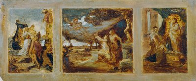 Schets voor een drieluik met mythologische scènes door Hans Makart
