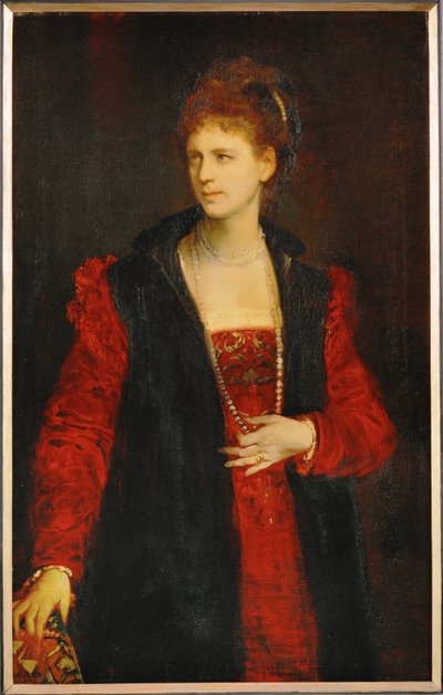 Zerline Gabillon, actrice in het Weense Burgtheater ... (schilderij op doek) door Hans Makart
