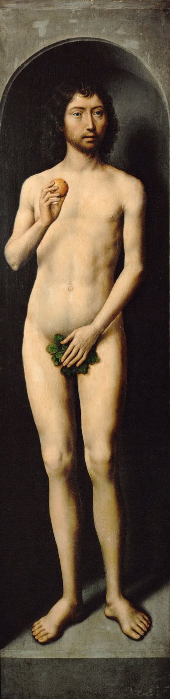 Adam (zijpaneel van het kleine drieluik van Sint-Jan de Doper) door Hans Memling