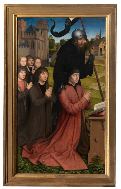 Drieluik van Willem Moreel (detail) door Hans Memling