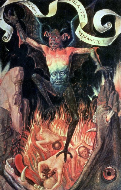 Hel, rechterpaneel van het drieluik van aardse ijdelheid en goddelijke redding, c.1485 door Hans Memling