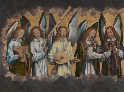 Muziek makende engelen door Hans Memling
