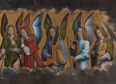 Muziek makende engelen door Hans Memling