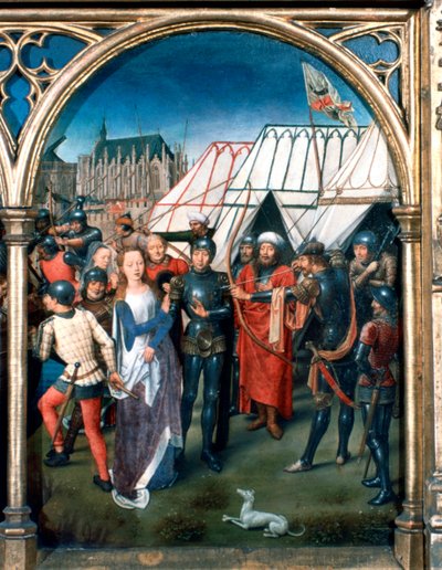 St. Ursula-schrijn, martelaarschap in Keulen door Hans Memling