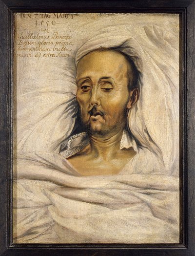 Willem IV van Beieren, de Constant, op zijn sterfbed door Hans Mielich or Muelich