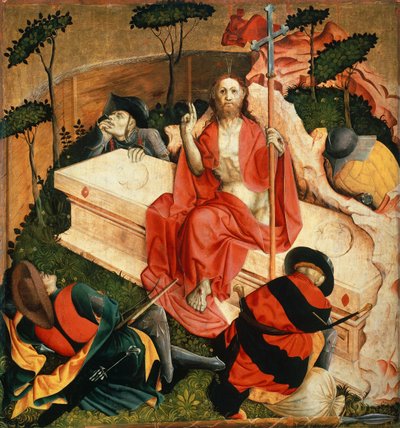 Opstanding (detail) door Hans Multscher