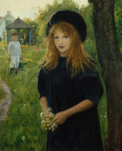 meisjesportret (schilderij) door Hans Olaf Heyerdahl