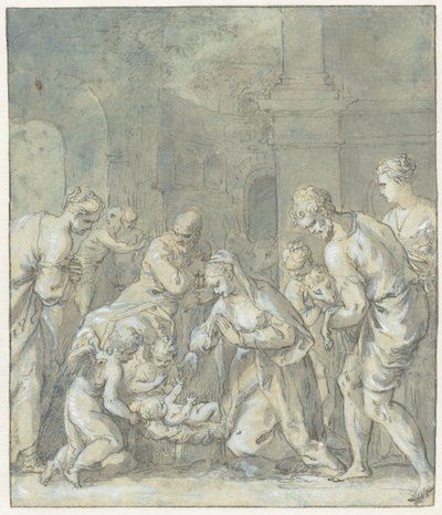De aanbidding der herders door Hans Rottenhammer (I)
