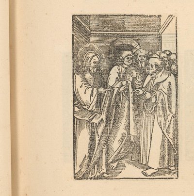 Christus bij een groep mannen door Hans Schäufelein (possibly)