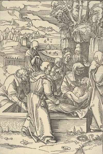 De graflegging, uit Speculum passionis domini nostri Ihesu Christi door Hans Schäufelein the Elder